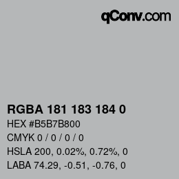 Color code: RGBA 181 183 184 0 | qconv.com