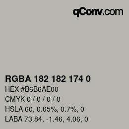 Color code: RGBA 182 182 174 0 | qconv.com