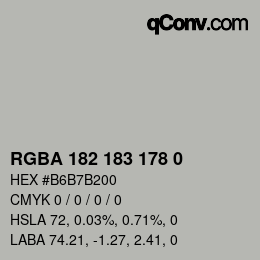 Color code: RGBA 182 183 178 0 | qconv.com