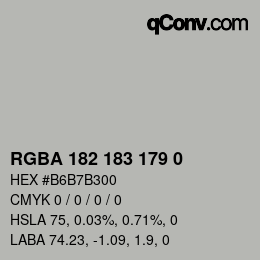 Color code: RGBA 182 183 179 0 | qconv.com