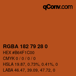 Farbcode: RGBA 182 79 28 0 | qconv.com