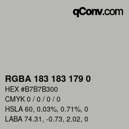 Color code: RGBA 183 183 179 0 | qconv.com