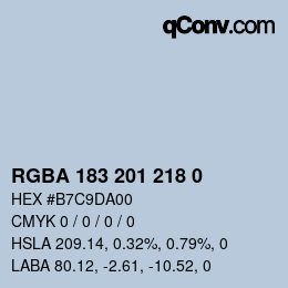 カラーコード: RGBA 183 201 218 0 | qconv.com
