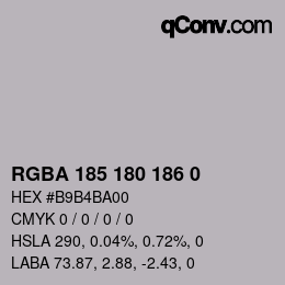 Color code: RGBA 185 180 186 0 | qconv.com