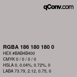 Color code: RGBA 186 180 180 0 | qconv.com