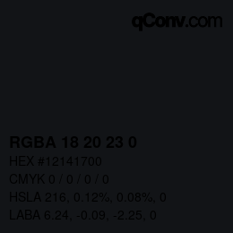 Farbcode: RGBA 18 20 23 0 | qconv.com