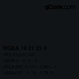 Farbcode: RGBA 18 21 23 0 | qconv.com