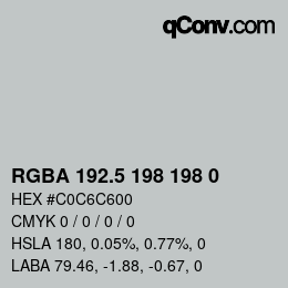 Code couleur: RGBA 192.5 198 198 0 | qconv.com