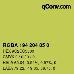 Farbcode: RGBA 194 204 85 0 | qconv.com