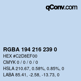 颜色代码: RGBA 194 216 239 0 | qconv.com