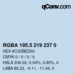Farbcode: RGBA 195.5 219 237 0 | qconv.com