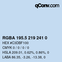 Code couleur: RGBA 195.5 219 241 0 | qconv.com