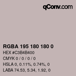 Code couleur: RGBA 195 180 180 0 | qconv.com