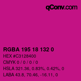Farbcode: RGBA 195 18 132 0 | qconv.com