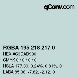 カラーコード: RGBA 195 218 217 0 | qconv.com