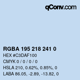 颜色代码: RGBA 195 218 241 0 | qconv.com