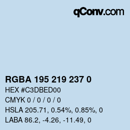 Color code: RGBA 195 219 237 0 | qconv.com