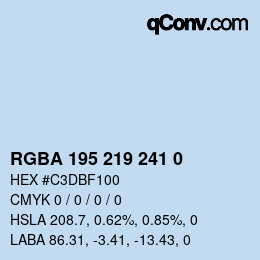 Color code: RGBA 195 219 241 0 | qconv.com