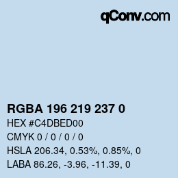 Color code: RGBA 196 219 237 0 | qconv.com