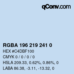 Color code: RGBA 196 219 241 0 | qconv.com