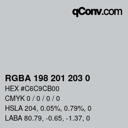 Color code: RGBA 198 201 203 0 | qconv.com