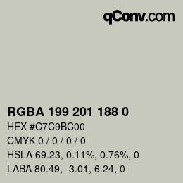 Color code: RGBA 199 201 188 0 | qconv.com