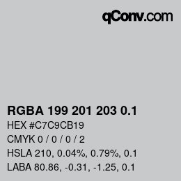 カラーコード: RGBA 199 201 203 0.1 | qconv.com