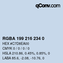颜色代码: RGBA 199 216 234 0 | qconv.com