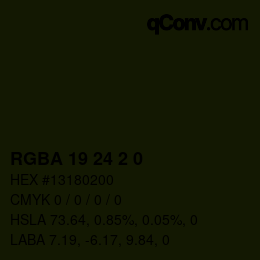 Farbcode: RGBA 19 24 2 0 | qconv.com