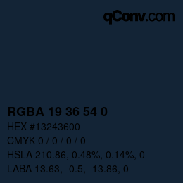 Color code: RGBA 19 36 54 0 | qconv.com