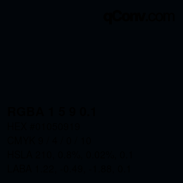 Farbcode: RGBA 1 5 9 0.1 | qconv.com