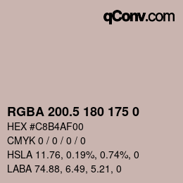 カラーコード: RGBA 200.5 180 175 0 | qconv.com