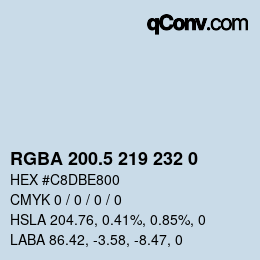 颜色代码: RGBA 200.5 219 232 0 | qconv.com