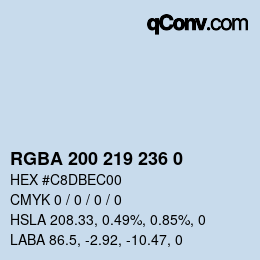 Color code: RGBA 200 219 236 0 | qconv.com