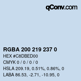 Color code: RGBA 200 219 237 0 | qconv.com