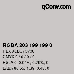 Color code: RGBA 203 199 199 0 | qconv.com