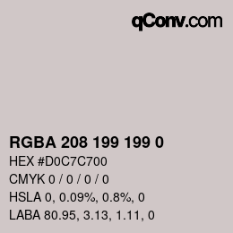 Color code: RGBA 208 199 199 0 | qconv.com