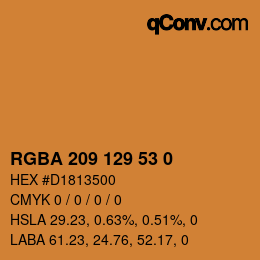 Code couleur: RGBA 209 129 53 0 | qconv.com