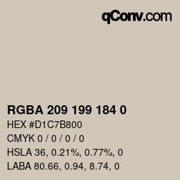 Color code: RGBA 209 199 184 0 | qconv.com