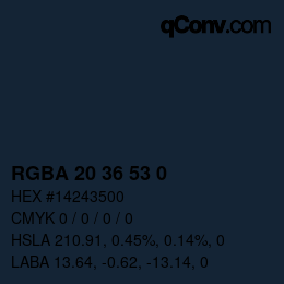 Color code: RGBA 20 36 53 0 | qconv.com