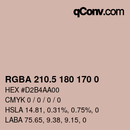 Color code: RGBA 210.5 180 170 0 | qconv.com