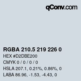 Color code: RGBA 210.5 219 226 0 | qconv.com