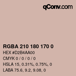 Color code: RGBA 210 180 170 0 | qconv.com