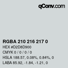Color code: RGBA 210 216 217 0 | qconv.com