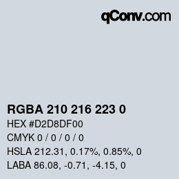 Color code: RGBA 210 216 223 0 | qconv.com