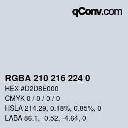 Color code: RGBA 210 216 224 0 | qconv.com