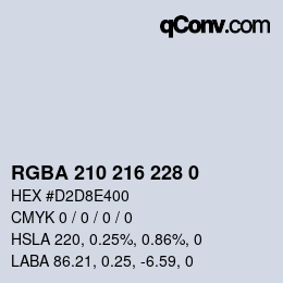 Color code: RGBA 210 216 228 0 | qconv.com