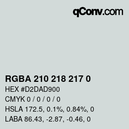 Code couleur: RGBA 210 218 217 0 | qconv.com