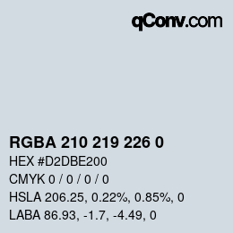 Color code: RGBA 210 219 226 0 | qconv.com