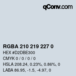 Color code: RGBA 210 219 227 0 | qconv.com